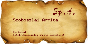 Szoboszlai Amrita névjegykártya